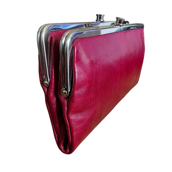 Hobo Lauren Leather Wallet Clutch Cardinal Red Retail $138 - Picture 2 of 12